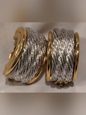 Givenchy Two-Tone Gold and Silver Hoop Earrings